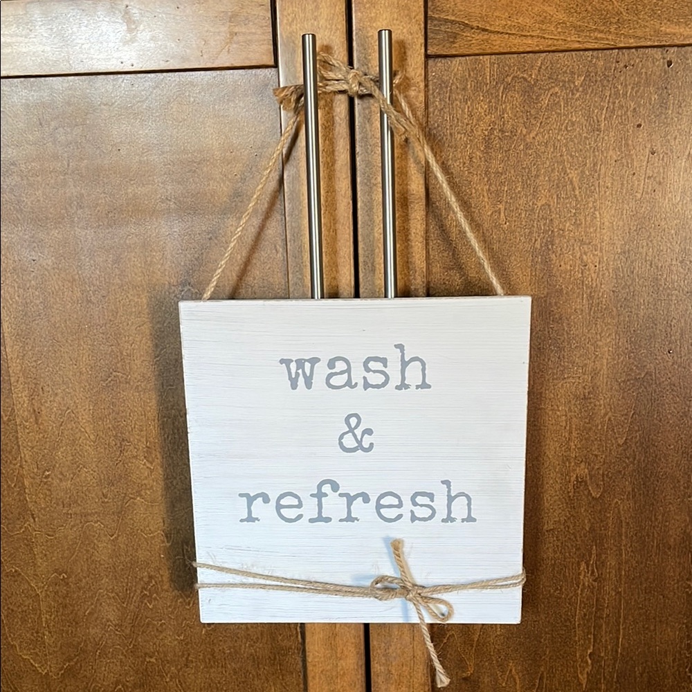Rustic Wash & Refresh Sign for Bathroom